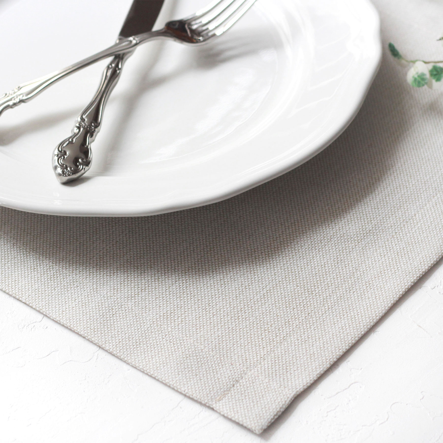 Flat poly-linen placemat, natural, 35x45 cm / 2 pcs - 4