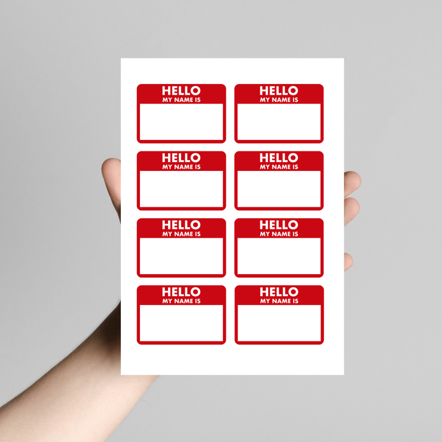 Hello My Name Is text printed School Name Labels, 4.7x3 cm (10 sheets) - 1