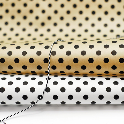 Wrapping paper, black polka dot, 70x100 cm / 5 pcs (White) - 4