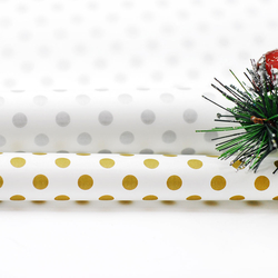 Wrapping paper, metallic polka dot, 70x100 cm / 5 pcs (Gold) - 5