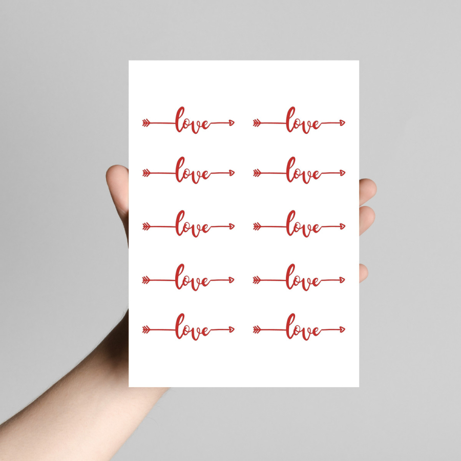 Sticker, love, arrow / 7.4x2.4 cm (2 sheets) - 1