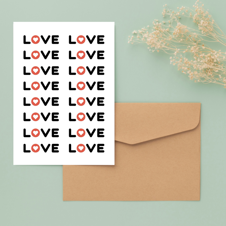 Sticker, love / 7.2x2.4 cm (10 pages) - 1