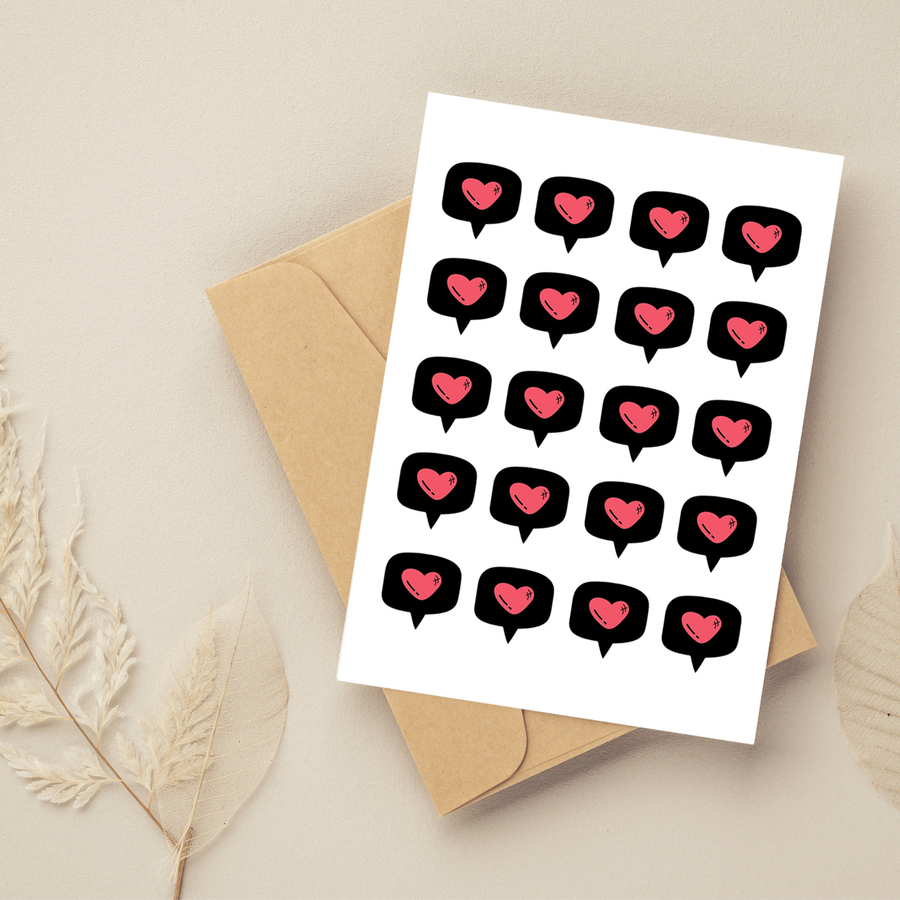 Sticker, heart, speech / 3.8x3.8 cm (10 sheets) - 1