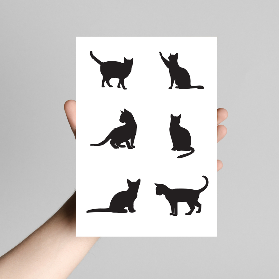 Shaped sticker, cat, 5.4x3.8 cm / 2 sheets - 1