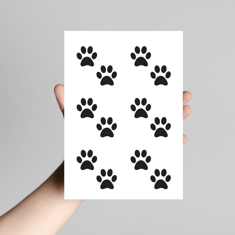 Shaped sticker, paw, 3x3 cm / 2 sheets - 1