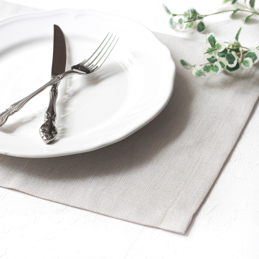 Flat poly-linen placemat, natural, 35x45 cm / 6 pcs - 3