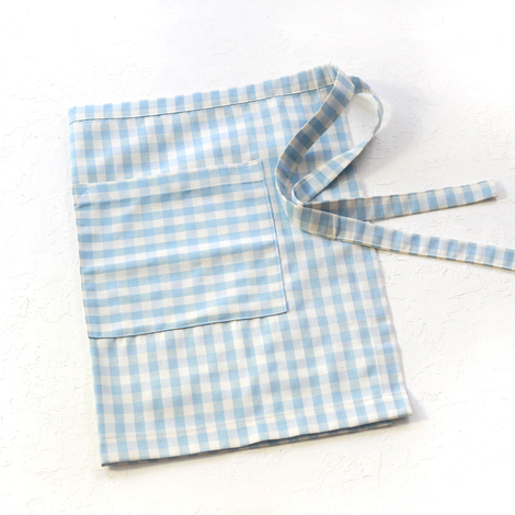 Light blue and white checkered kitchen apron, 50x70 cm - 3