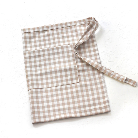 Beige and white checkered kitchen apron, 50x70 cm - 3