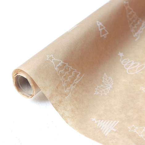 Pine patterned wrapping paper, 70x100 cm / 20 pcs - 3