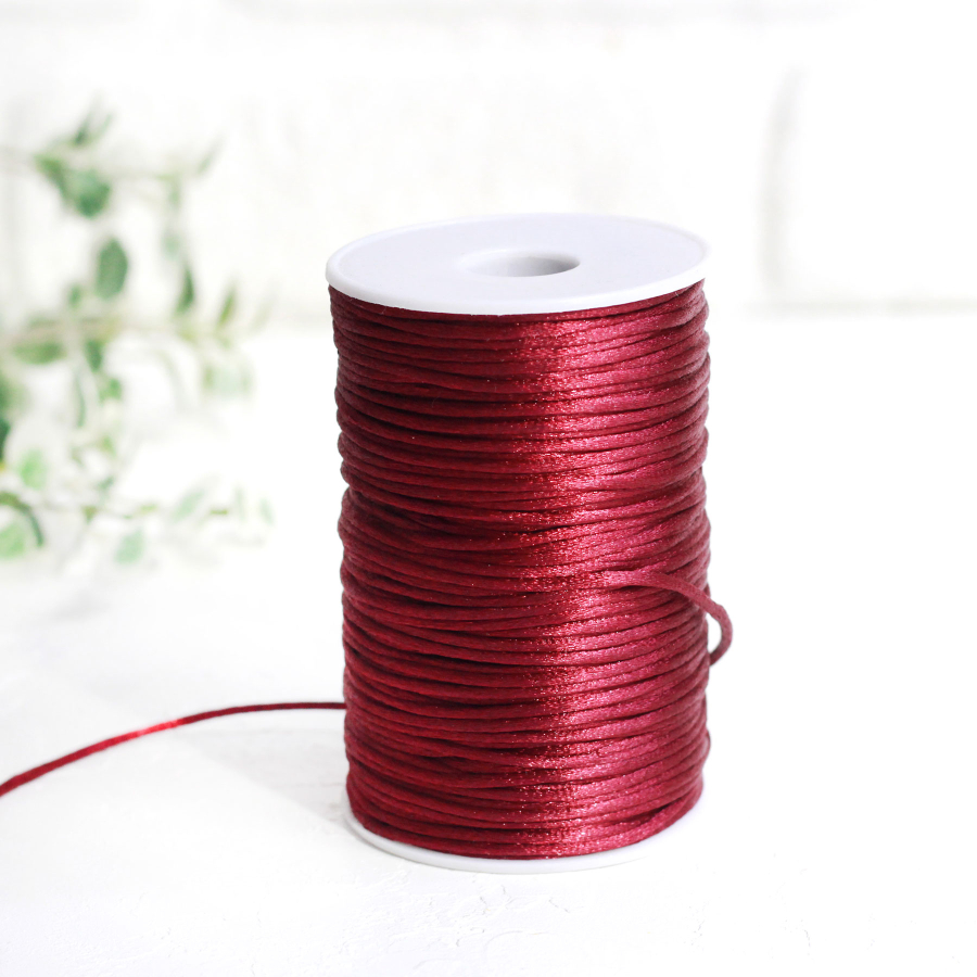 Burgundy Flush rope (rat tail), 2 mm / 5 metres - 1