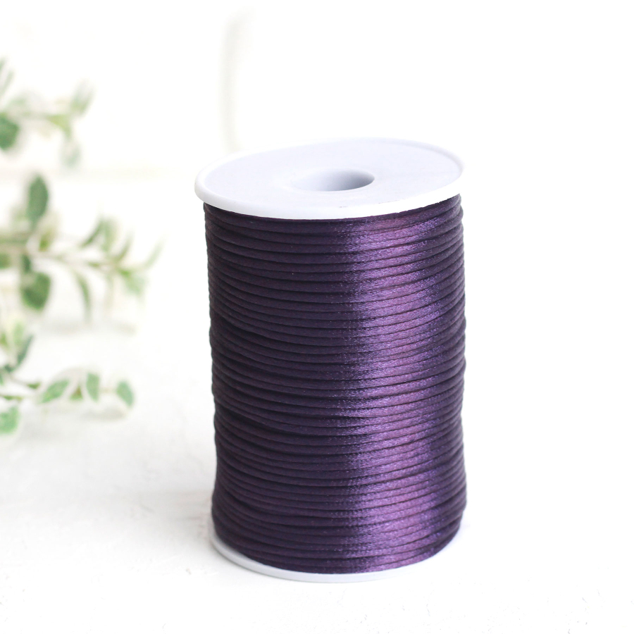 Damson color Flush rope (rat tail), 2 mm / 5 metres - 1