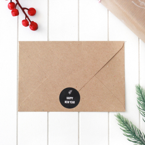 Christmas messages sticker set, 2.75 cm / 10 sheets (Black) - 2