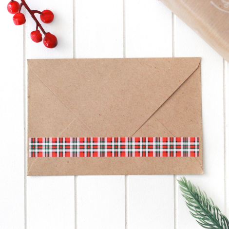 Christmas plaid sticker / tape, 13.5x1.5 cm / 10 pages - 2