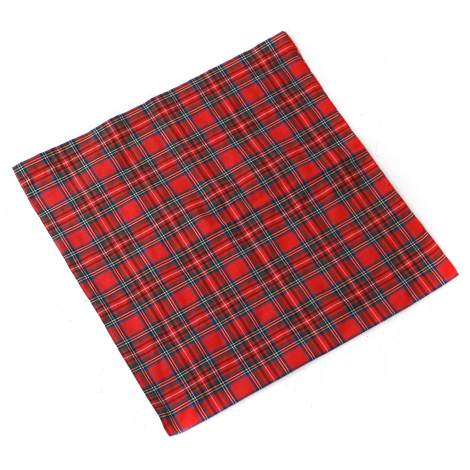 Red tartan fabric chair cover, 47x47 cm - 2