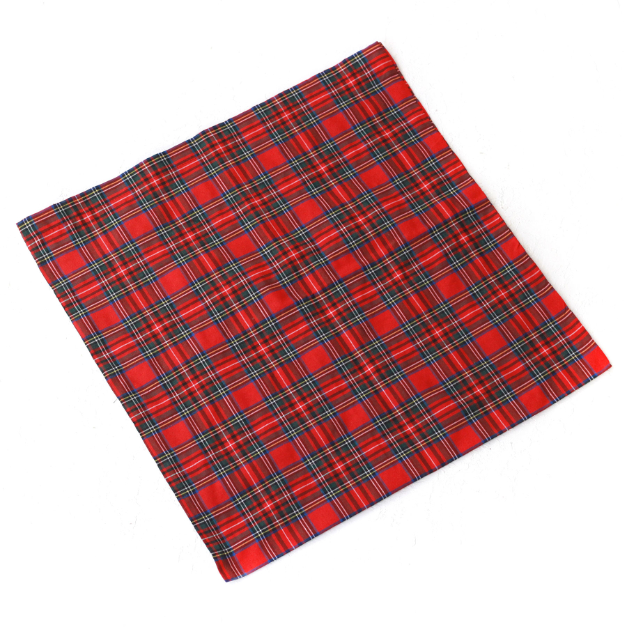 Red tartan fabric chair cover, 47x47 cm - 2