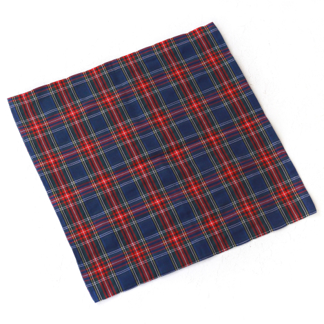 Navy blue plaid fabric chair cover, 47x47 cm - 2