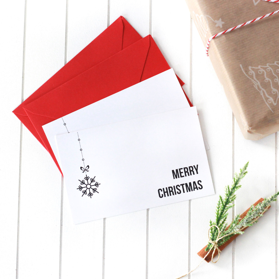 Christmas card set with envelope, Merry Christmas / 2 pcs - 1