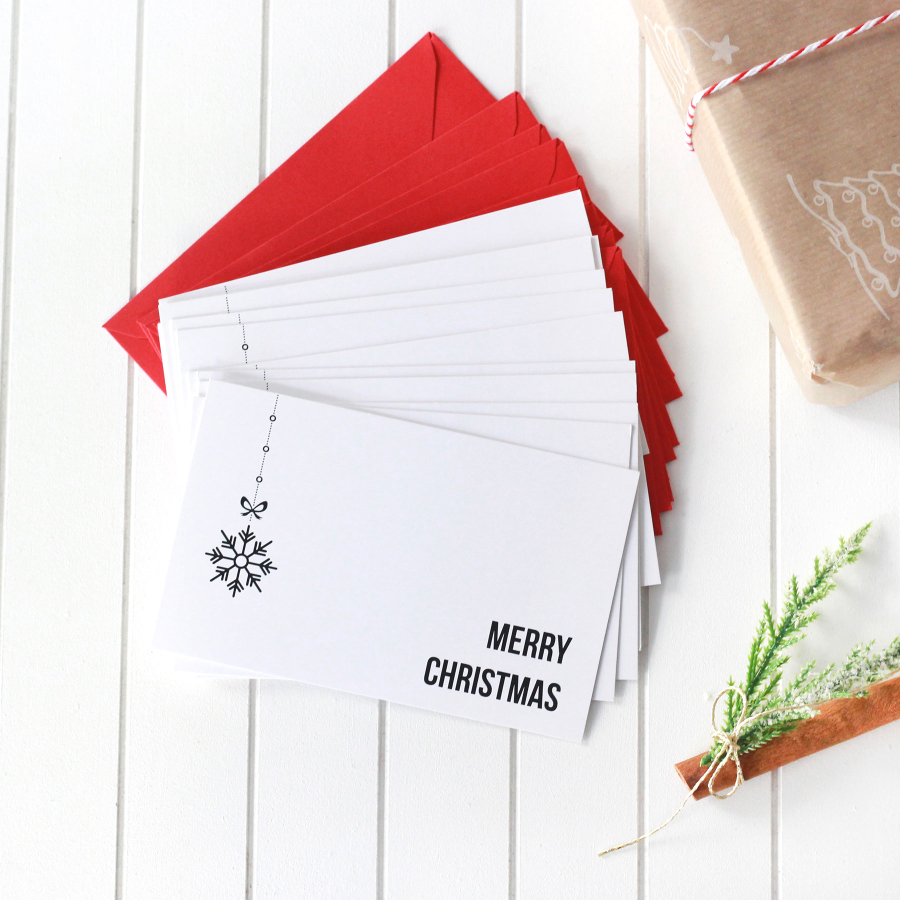 Christmas card set with envelope, Merry Christmas / 12 pcs - 1