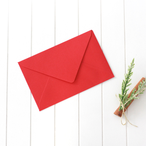 Christmas red greeting card envelope, 9x14 cm / 10 pcs - 3