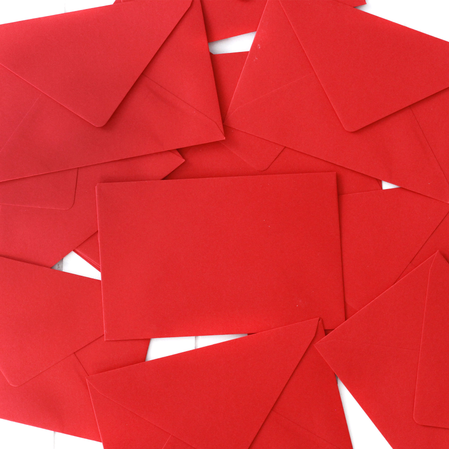 Christmas red greeting card envelope, 9x14 cm / 10 pcs - 4