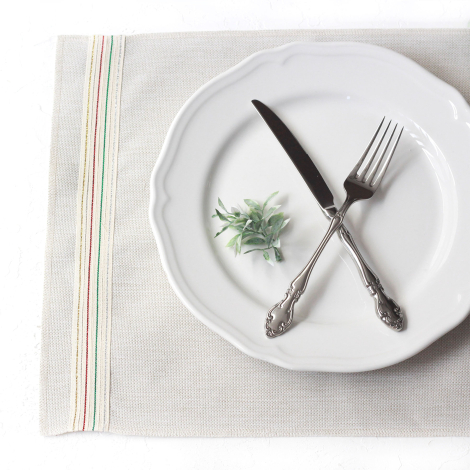 Poly-linen placemat with Glittered stripes, natural, 35x45 cm / 6 pcs - 3