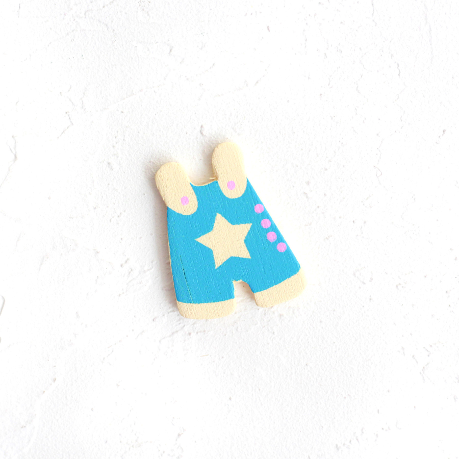 Blue baby jumpsuit ornament with wooden box, 24 pcs - 2