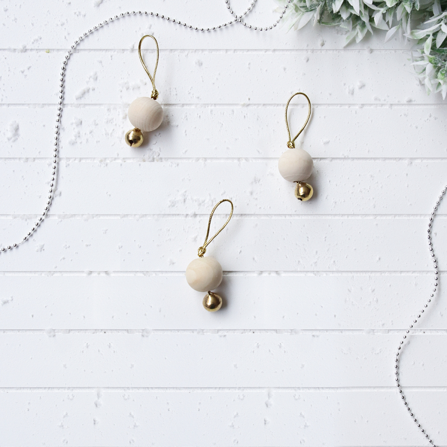 Christmas ornament, 3 pcs solid bell / Gold - 1