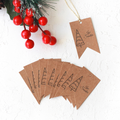 Kraft Hang Tags, good new year / 20 pcs - 2