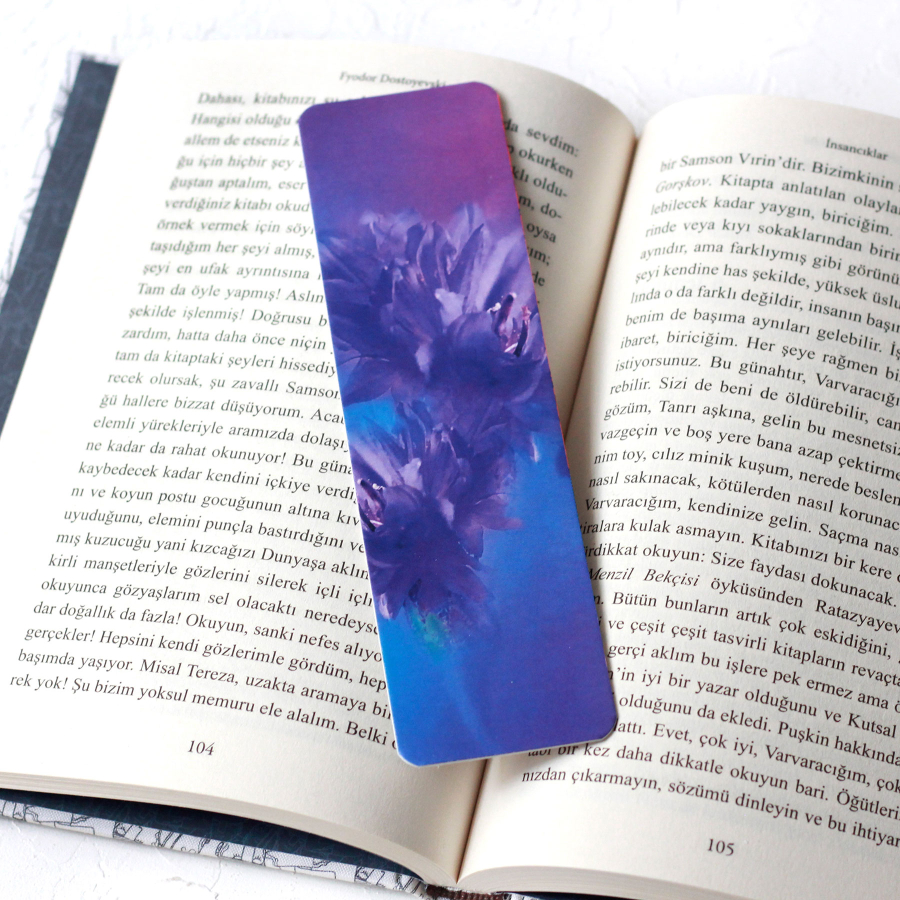 Bookends, purple flower / 2 pcs - 3