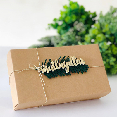 Felt happy new year, gold / 2 pcs - 1