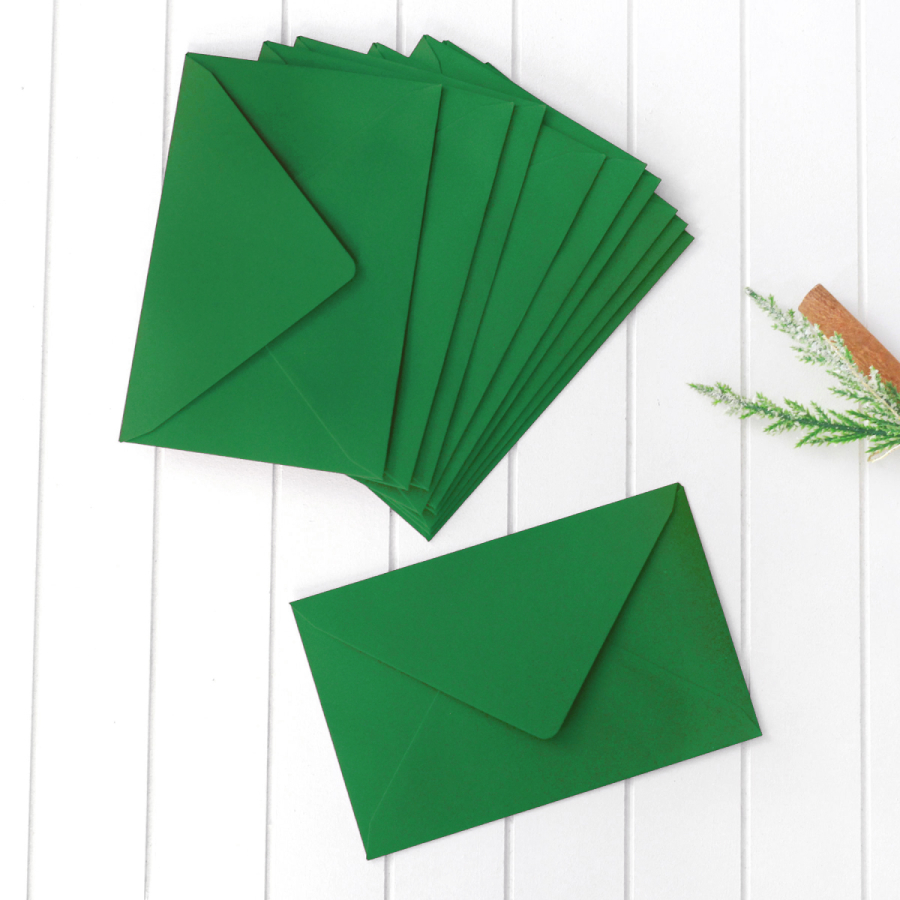 Christmas dark green envelope, 9x14 cm / 10 pcs - 1