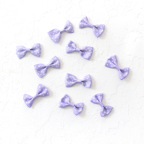 Bow, polka dot / 3 pcs (Lilac) - 2