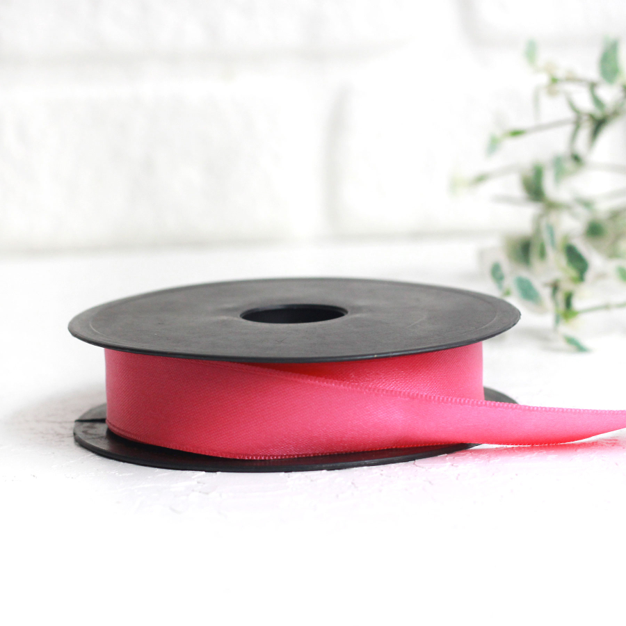 Dark pink satin ribbon, 25 mm / 2 metres - 1