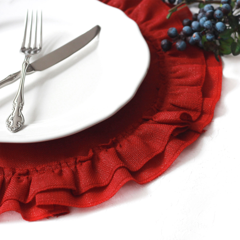 Glittered red ruffled supla, 46 cm / 1 piece - 3