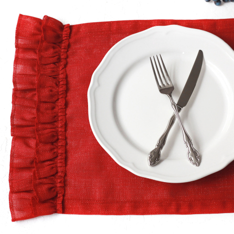 Glittered red ruffled Placemat, 35x50 cm / 2 pcs - 2