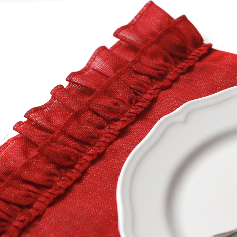 Glittered red ruffled Placemat, 35x50 cm / 2 pcs - 3