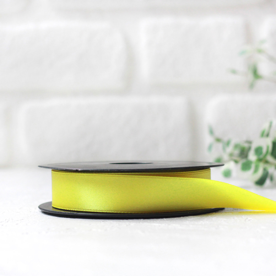 Neon yellow satin ribbon, 25 mm / 2 metres - 1