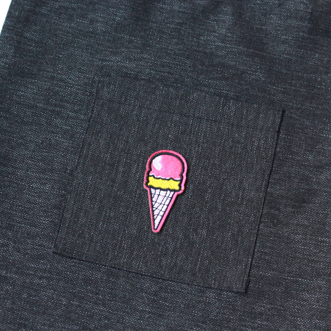 Ice cream, black poly-linen fabric bag, 35x40 cm - 3