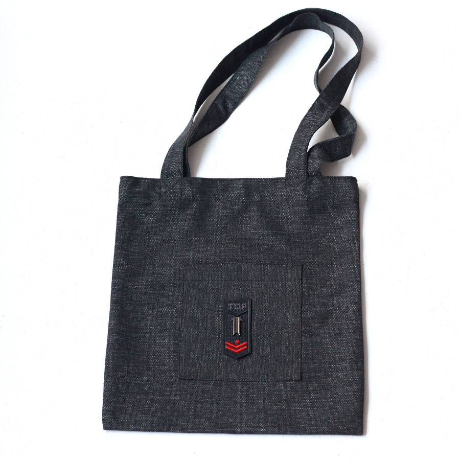 Top gun, black poly-linen fabric bag, 35x40 cm - 1