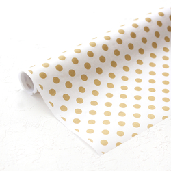 Wrapping paper, metallic polka dot, 70x100 cm / 100 pcs (Gold) - 2