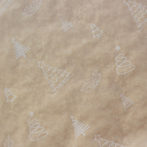 Pine patterned wrapping paper, 70x100 cm / 100 pcs - 4