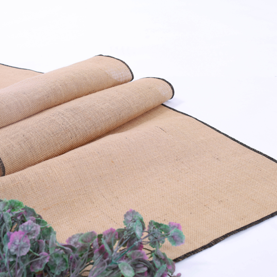 Jute runner with black overlock edge, 45x300 cm - 3