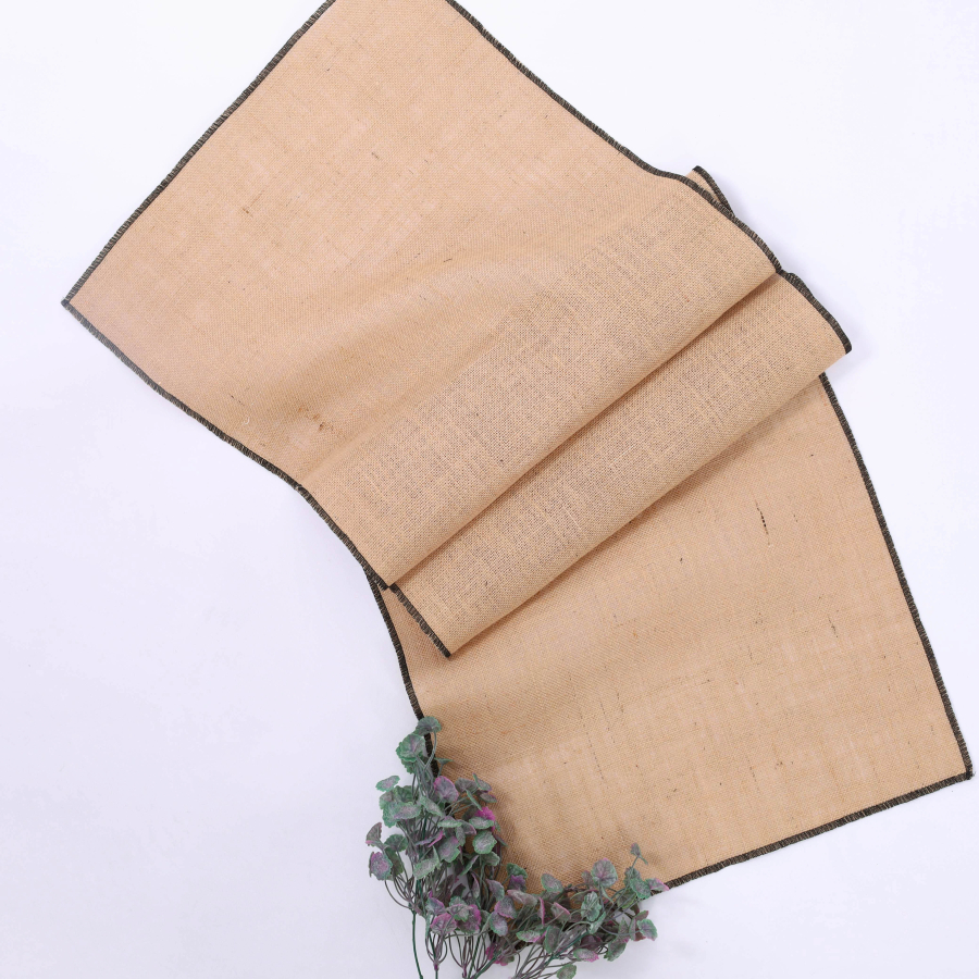 Jute runner with black overlock edge, 45x150 cm - 2