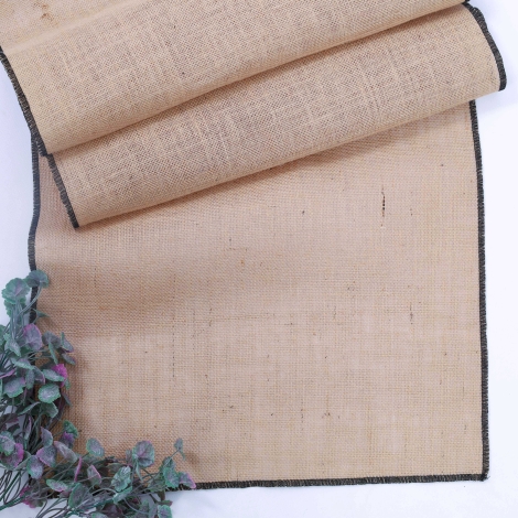 Jute runner with black overlock edge, 45x150 cm - 4