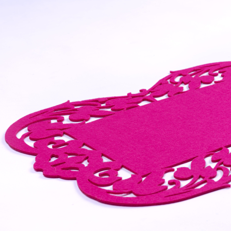 Fuchsia felt Placemat, flower - 27x44 cm / 1 piece - 2