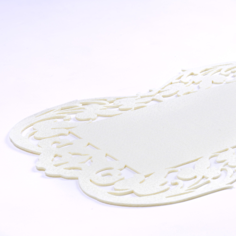 Cream felt Placemat, flower - 27x44 cm / 1 piece - 2