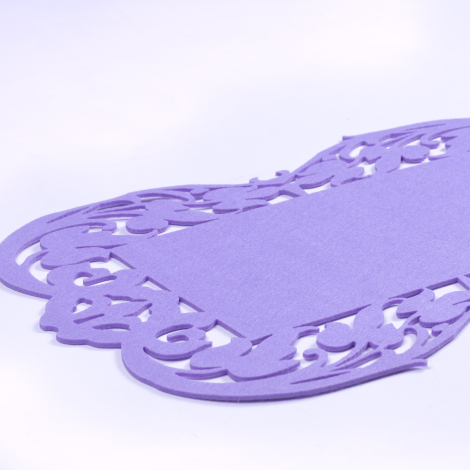 Lilac felt Placemat, flower - 27x44 cm / 1 piece - 2