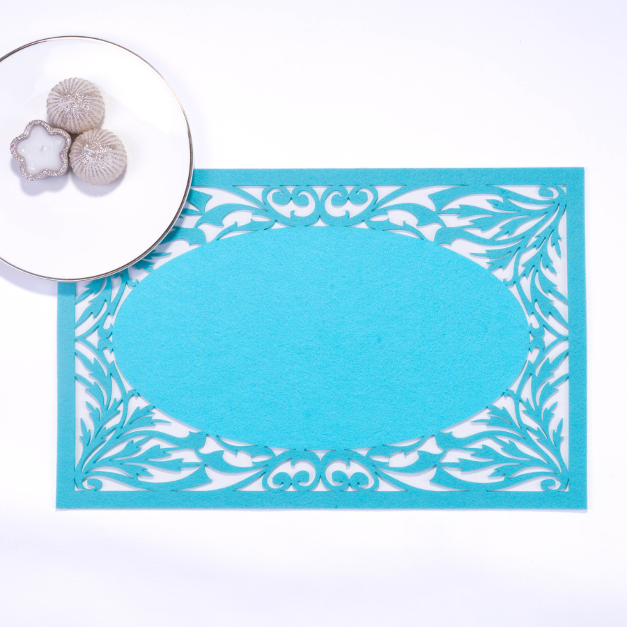 Baby blue felt placemat, branch - 29x45 cm / 1 piece - 1