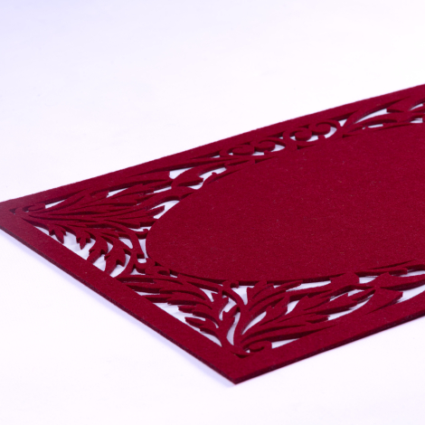 Burgundy felt placemat, branch - 29x45 cm / 1 piece - 2