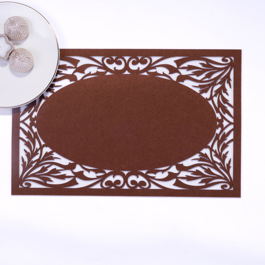 Brown felt placemat, branch - 29x45 cm / 1 piece - 1